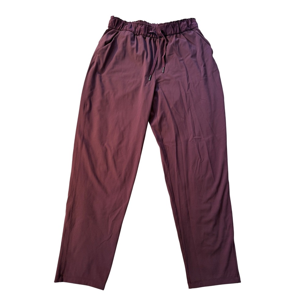 Lululemon Pants Womens 8 Burgundy On the Fly 7/8 Drawstring Tapered Jogger